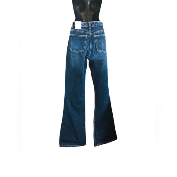 Zara flare leg high rise hi waist‎ hi rise full length jeans size 34/2 new - Picture 13 of 16
